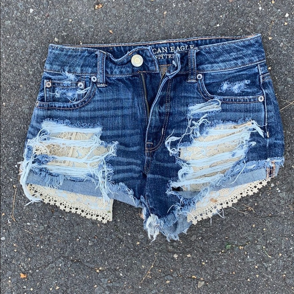 American Eagle hi-rise festival jean shorts